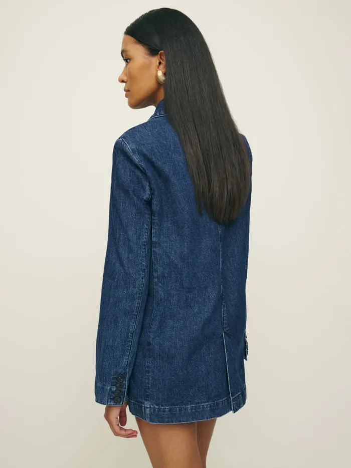 Reformation TwoPiece Sets Elsa Relaxed Denim Blazer Owens 8211 Women