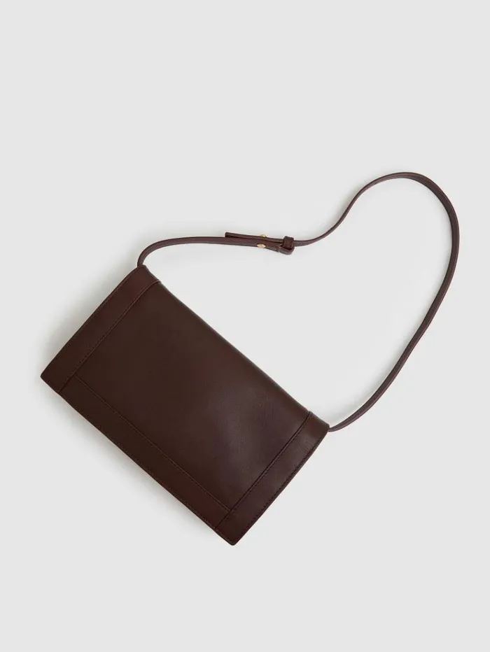 REISS Bags and Purses Women Leather Suede Shoulder Bag Oxblood