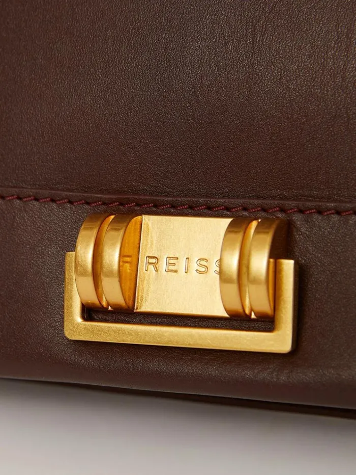 REISS Bags and Purses Women Leather Suede Shoulder Bag Oxblood