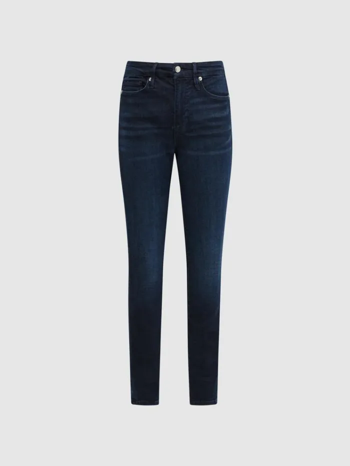 REISS Jeans Women Good American Sculpting Skinny Jeans Mid Blue