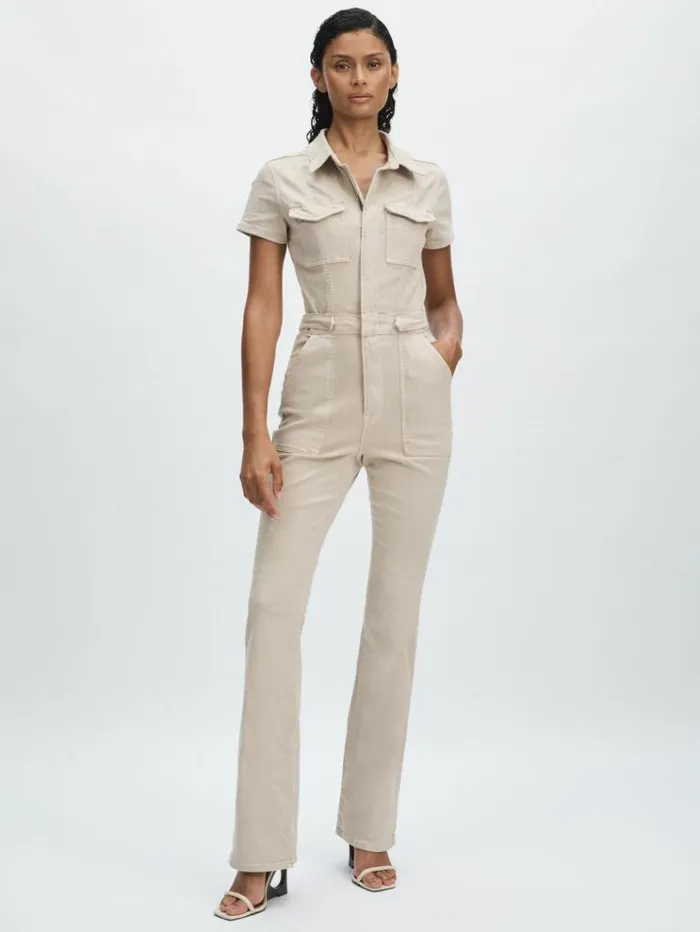 REISS Jumpsuits and Rompers Women Good American Twill Utility Bootcut Jumpsuit Sand REISS Jumpsuits and Rompers Women Good American Twill Utility Bootcut Jumpsuit Sand