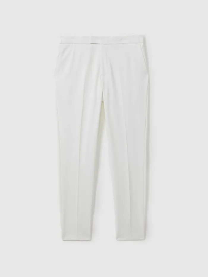 REISS Pants Men Relaxed Drawstring Trousers White