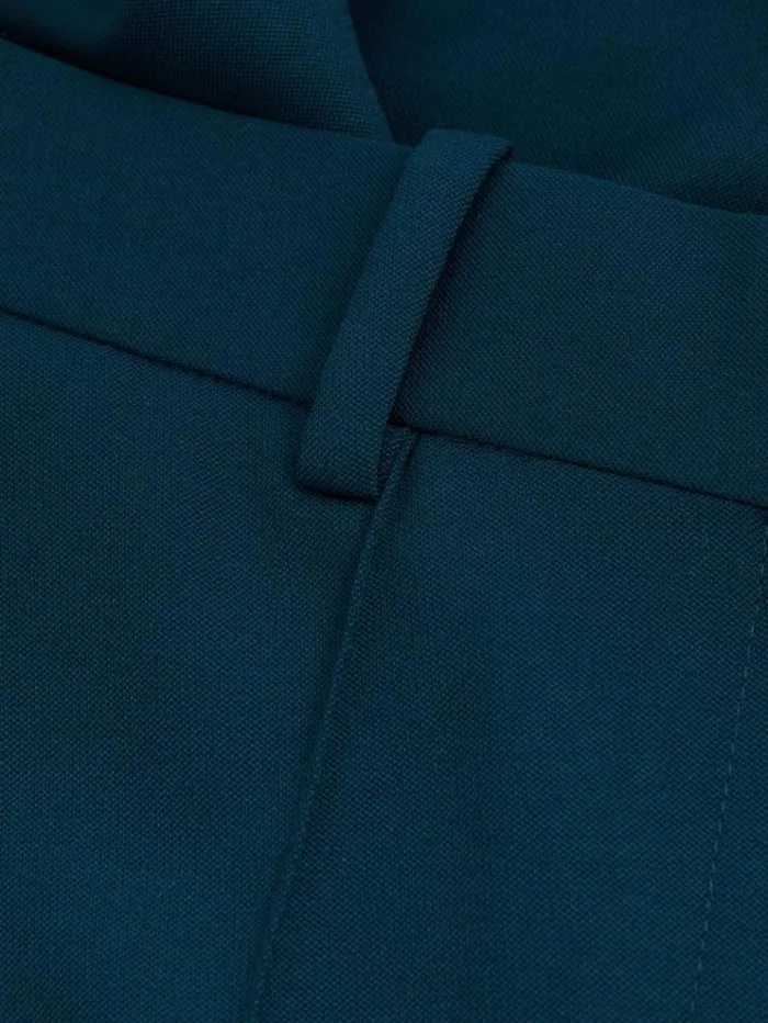 REISS Pants Women Wide Leg Wool Blend Suit Trousers Teal