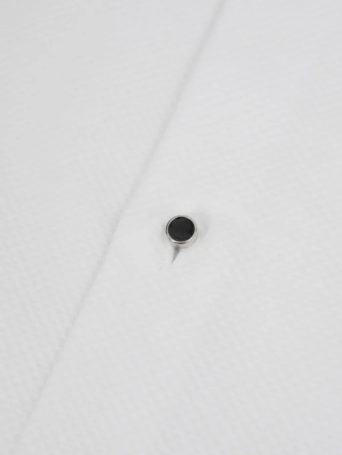 REISS Shirts Men Slim Fit Cotton Marcella Tuxedo Shirt White