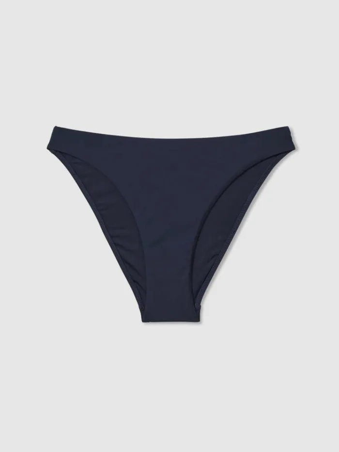 REISS Swimwear Women Mid Rise Bikini Bottoms Navy