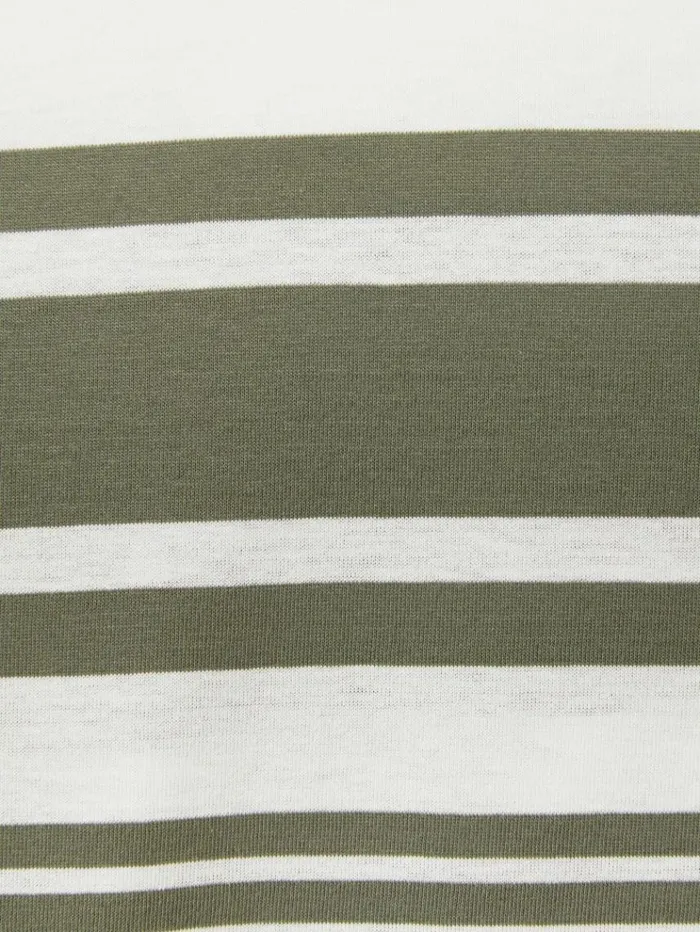 REISS TShirts Men Mercerised Cotton Striped Crew Neck TShirt Whitesage