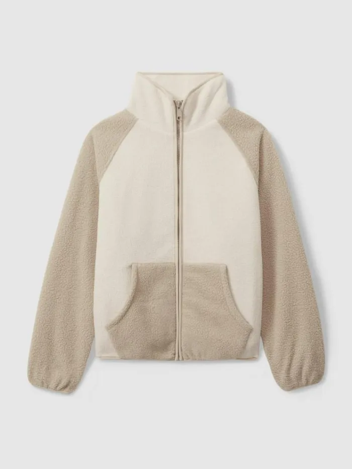 REISS Tops Women Fleece Funnel Neck Jumper Natural