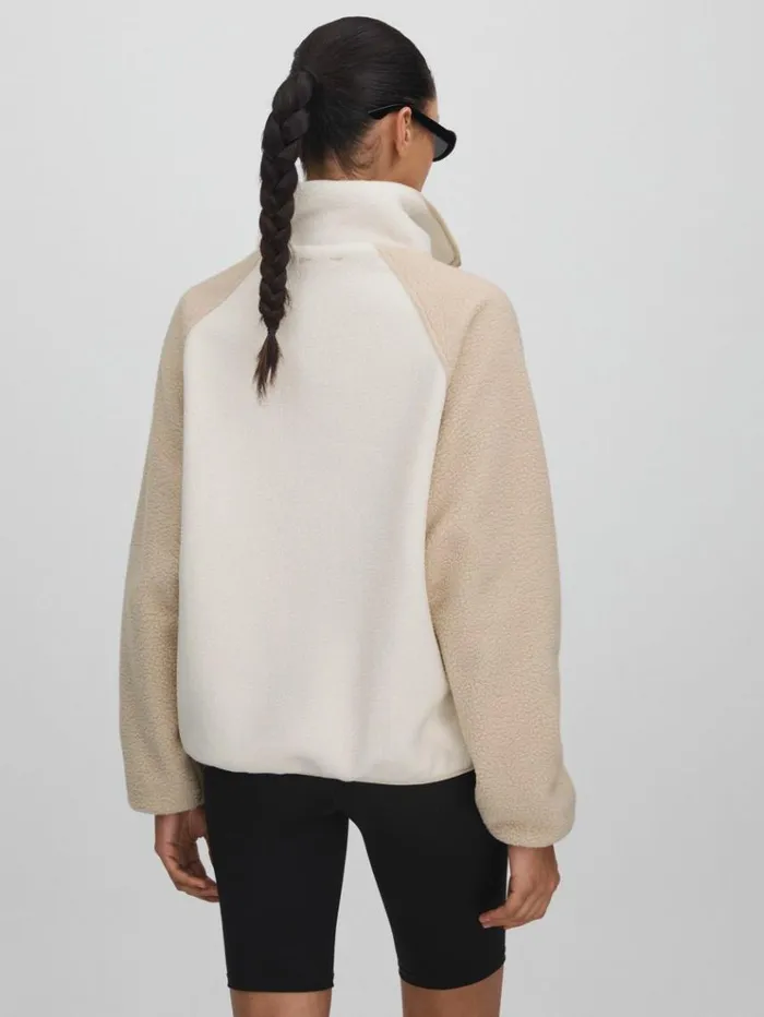 REISS Tops Women Fleece Funnel Neck Jumper Natural