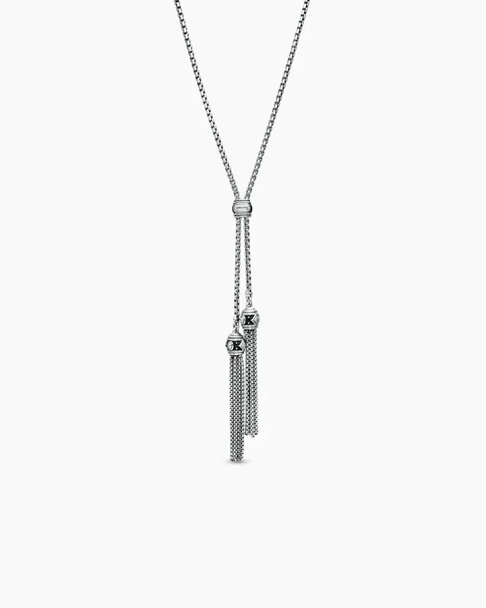 Renaissance Tassel Necklace In Sterling Silver With Diamonds Women David Yurman Y Necklace Renaissance Tassel Necklace In Sterling Silver With Diamonds Women David Yurman Y Necklace