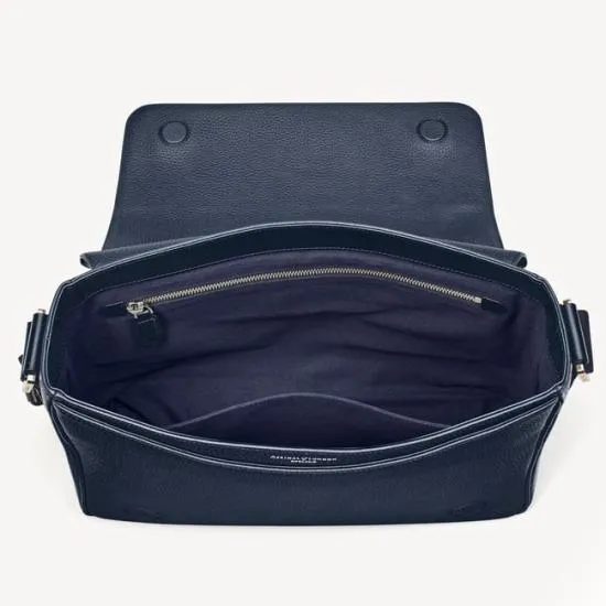Reporter Messenger Bag Navy Pebble Men Aspinal Of London Messenger Bags