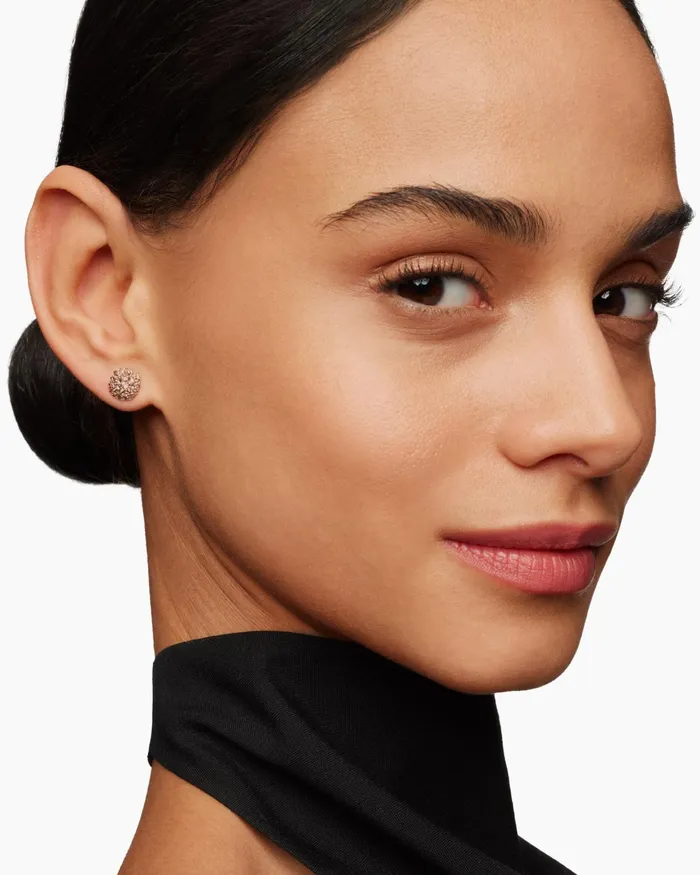 Reverse Set Pav Cushion Stud Earrings In 18K Rose Gold With Cognac Diamonds 85mm Women David Yurman Stud Reverse Set Pav Cushion Stud Earrings In 18K Rose Gold With Cognac Diamonds 85mm Women David Yurman Stud