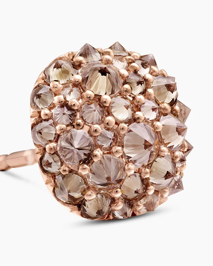 Reverse Set Pav Cushion Stud Earrings In 18K Rose Gold With Cognac Diamonds 85mm Women David Yurman Stud Reverse Set Pav Cushion Stud Earrings In 18K Rose Gold With Cognac Diamonds 85mm Women David Yurman Stud