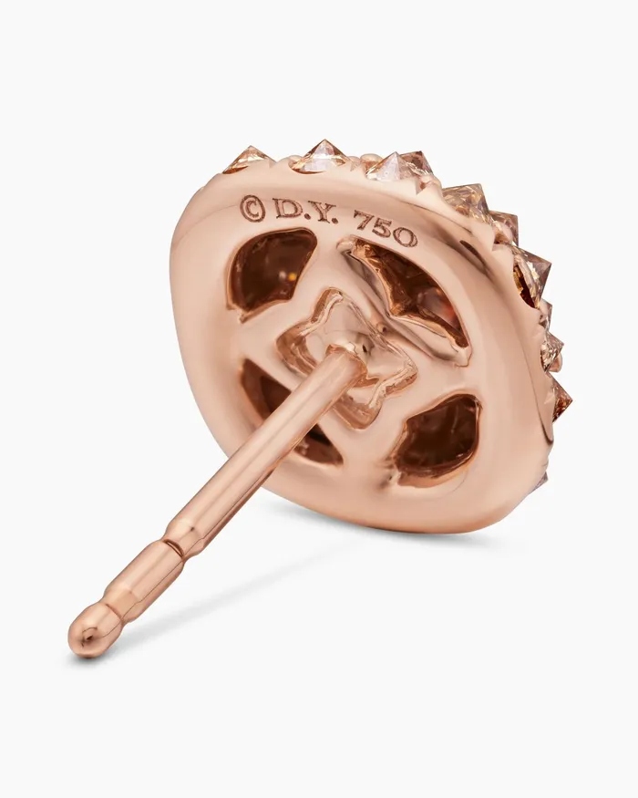 Reverse Set Pav Cushion Stud Earrings In 18K Rose Gold With Cognac Diamonds 85mm Women David Yurman Stud Reverse Set Pav Cushion Stud Earrings In 18K Rose Gold With Cognac Diamonds 85mm Women David Yurman Stud