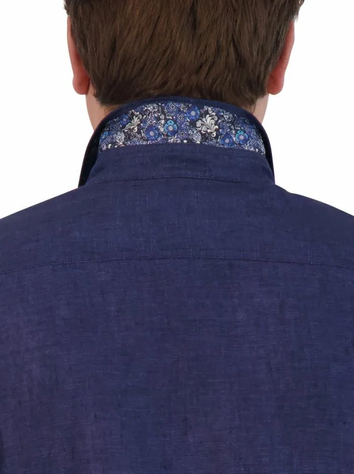 Robert Graham Button Down Shirts Men Baradero Long Sleeve Button Down Shirt Navy