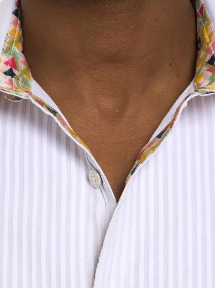 Robert Graham Button Down Shirts Men Limited Edition The Pleiades Long Sleeve Button Down Shirt White