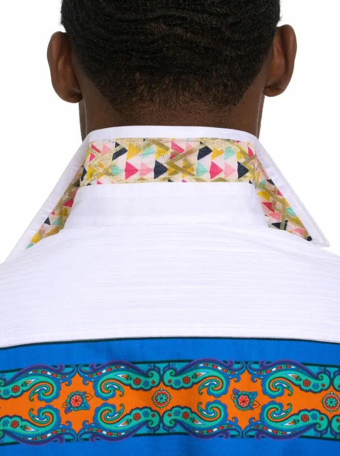 Robert Graham Button Down Shirts Men Limited Edition The Pleiades Long Sleeve Button Down Shirt White