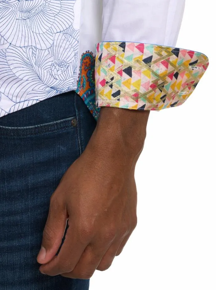 Robert Graham Button Down Shirts Men Limited Edition The Pleiades Long Sleeve Button Down Shirt White