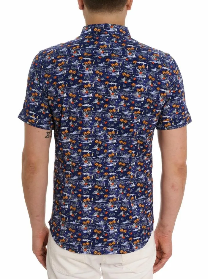 Robert Graham Button Down Shirts Men Lyndon Motion Short Sleeve Knit Shirt Multi