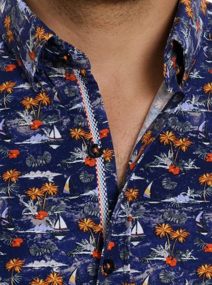 Robert Graham Button Down Shirts Men Lyndon Motion Short Sleeve Knit Shirt Multi