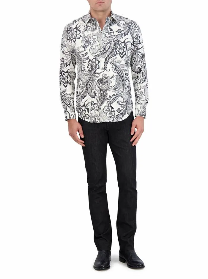 Robert Graham Button Down Shirts Men Nadeera Long Sleeve Button Down Shirt White