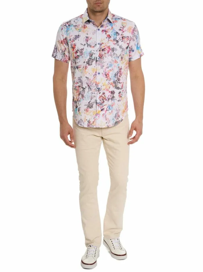 Robert Graham Button Down Shirts Men Splash Of Color Short Sleeve Button Down Shirt Classic