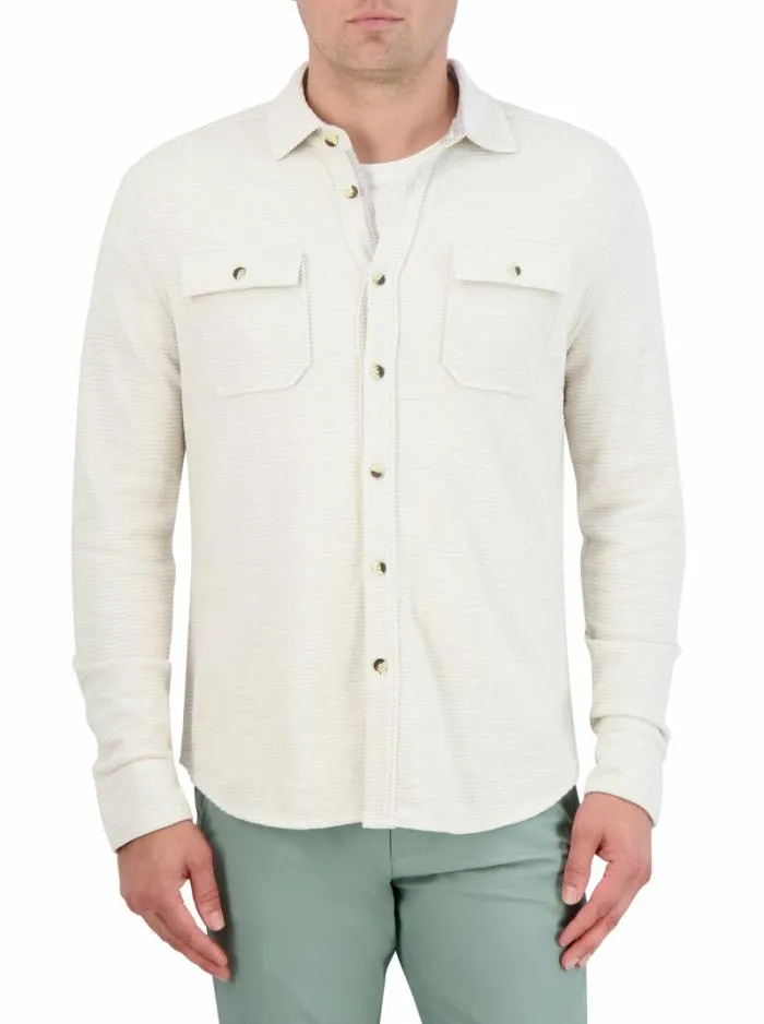 Robert Graham Outerwear Men Brunner Long Sleeve Knit Offwhite