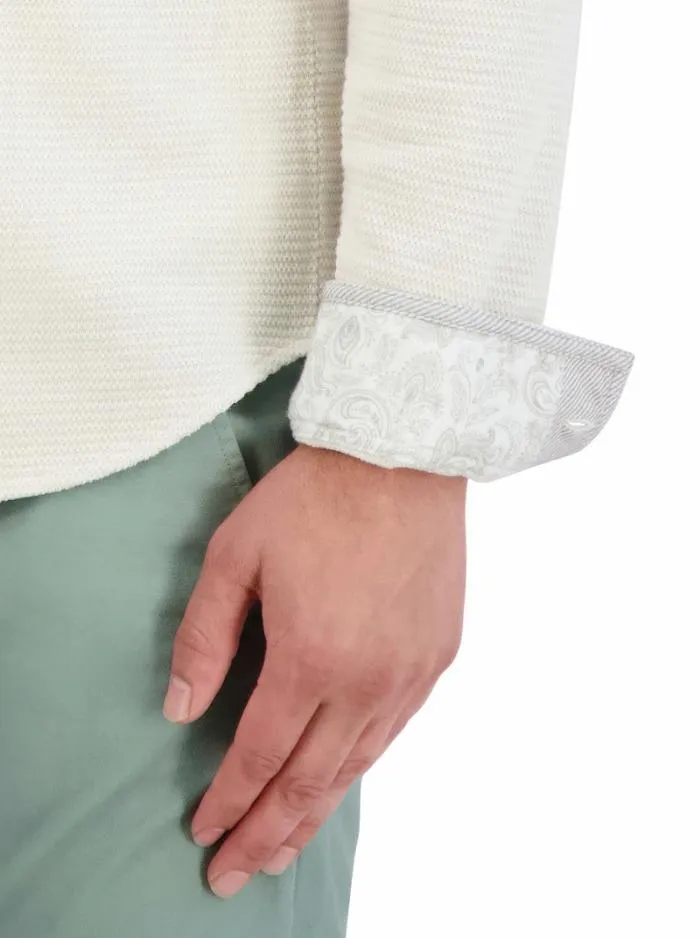 Robert Graham Outerwear Men Brunner Long Sleeve Knit Offwhite