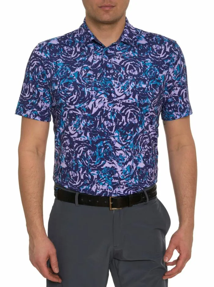 Robert Graham Polos and TShirts Men Abstract Rose Performance Polo Purple