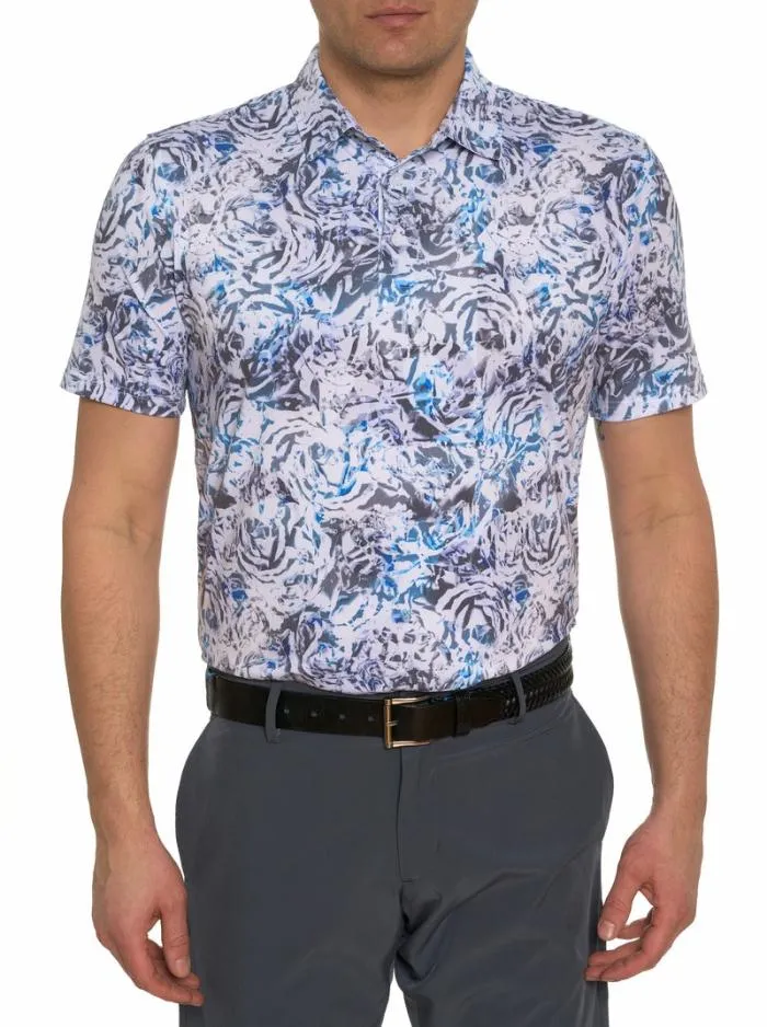 Robert Graham Polos and TShirts Men Abstract Rose Performance Polo Purple