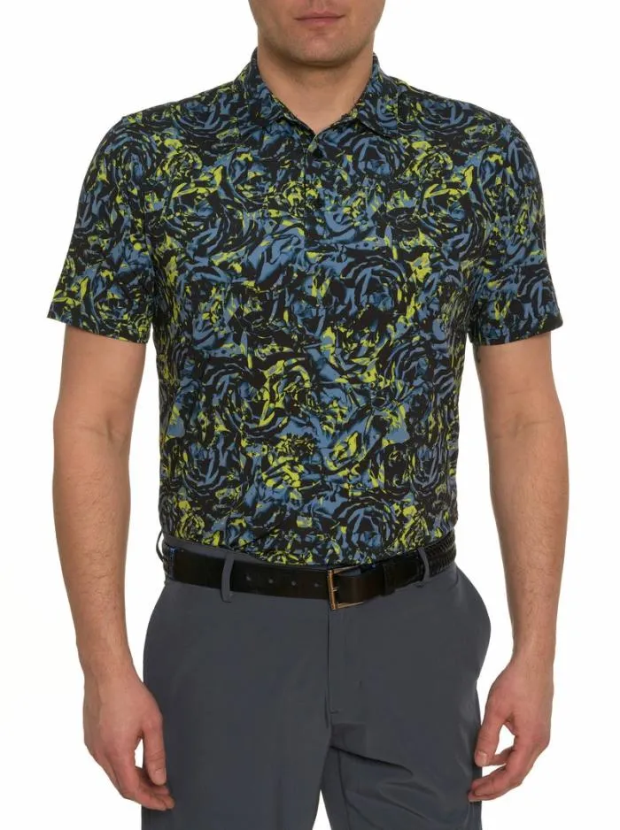 Robert Graham Polos and TShirts Men Abstract Rose Performance Polo Purple