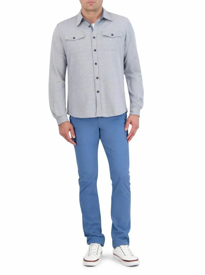 Robert Graham Sweaters and Knits Men Storrs Long Sleeve Knit Shirt Jacket Blue