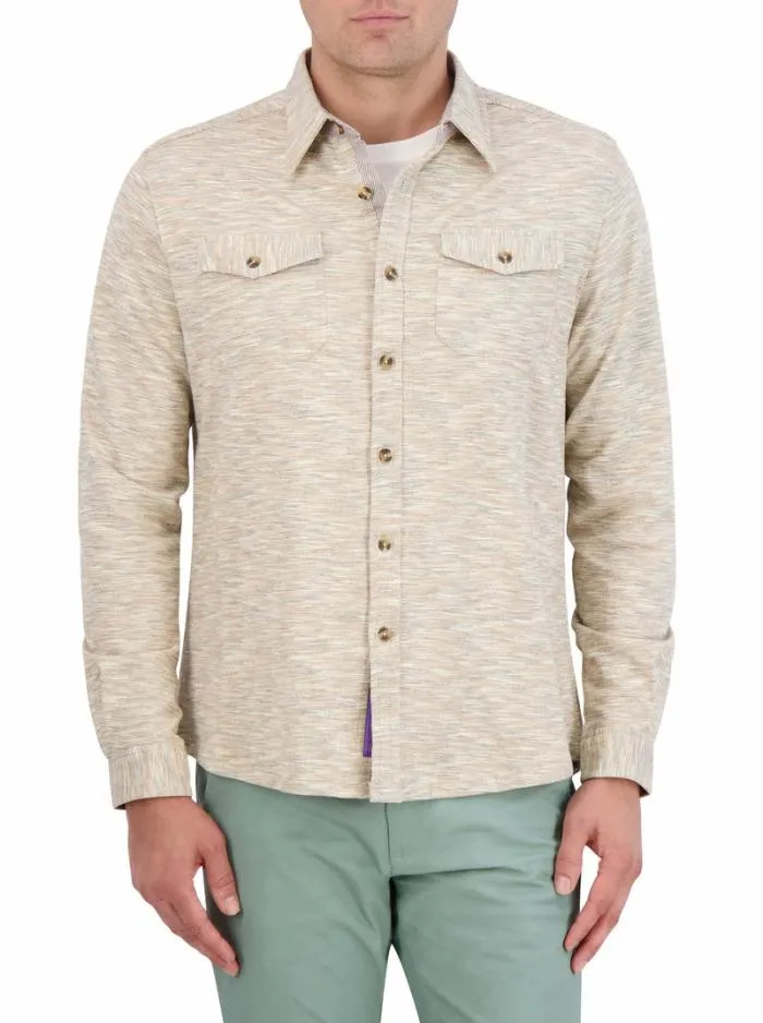 Robert Graham Sweaters and Knits Men Storrs Long Sleeve Knit Shirt Jacket Blue