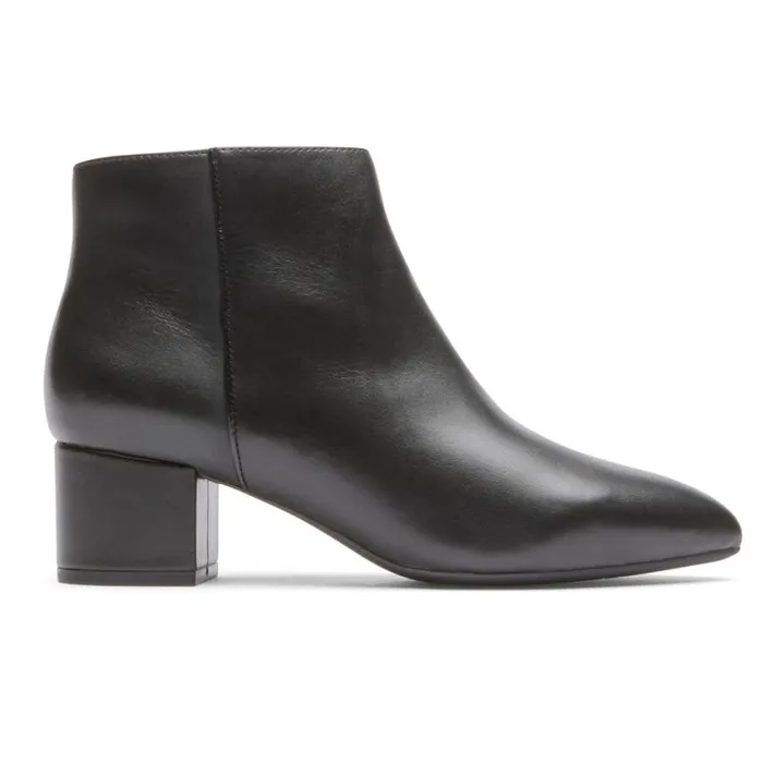 Rockport Boots and Booties Women Milia Block Bootie Black Lthr Rockport Boots and Booties Women Milia Block Bootie Black Lthr