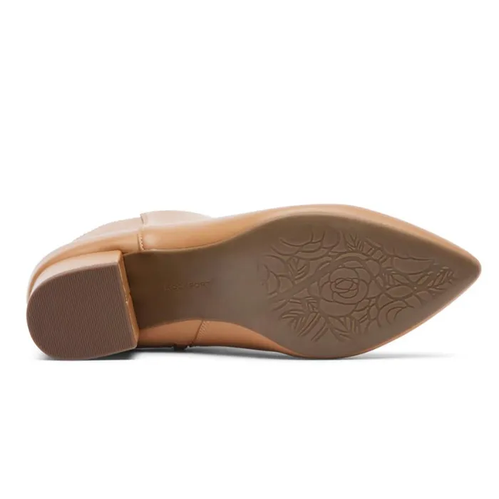 Rockport Boots and Booties Women Milia Block Bootie Mocha Latte Leather Rockport Boots and Booties Women Milia Block Bootie Mocha Latte Leather