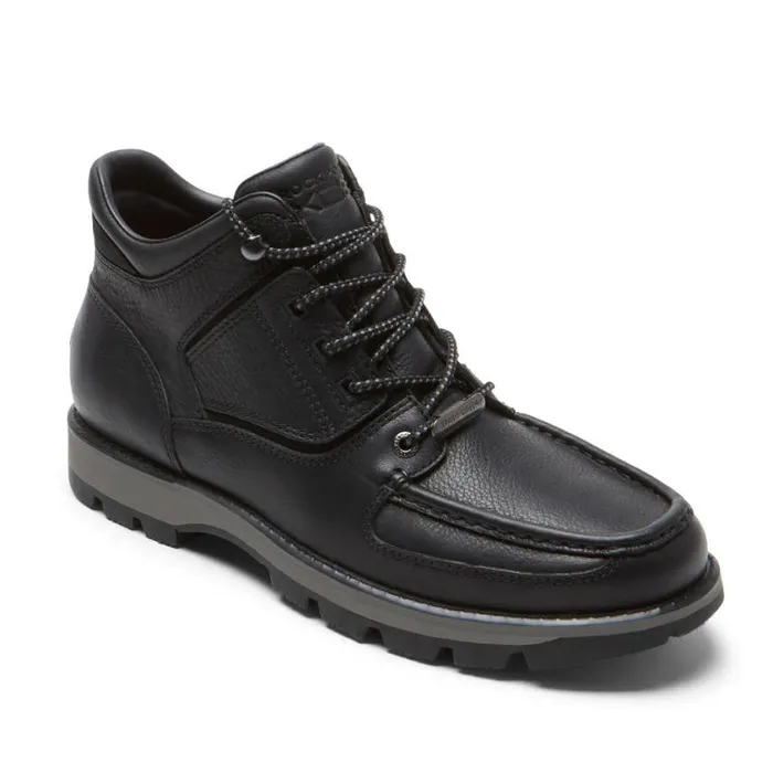Rockport Boots Men XCS Umbwe II Waterproof Moc Front Trail Boot Black Leather
