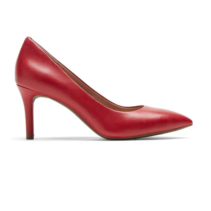 Rockport Heels Women Total Motion 75mm Pointed Toe Heel Scarlet Lthr
