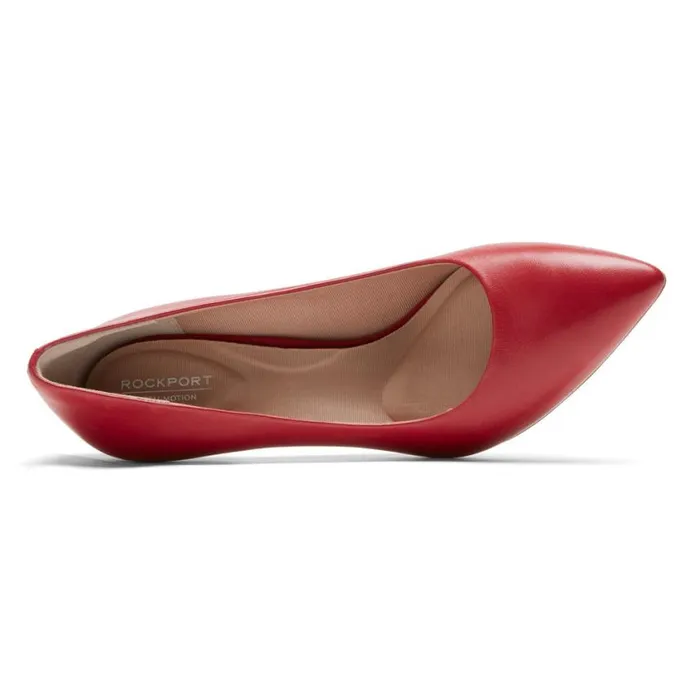 Rockport Heels Women Total Motion 75mm Pointed Toe Heel Scarlet Lthr