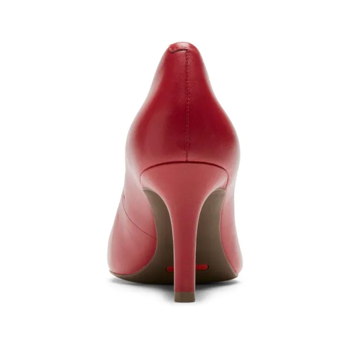 Rockport Heels Women Total Motion 75mm Pointed Toe Heel Scarlet Lthr