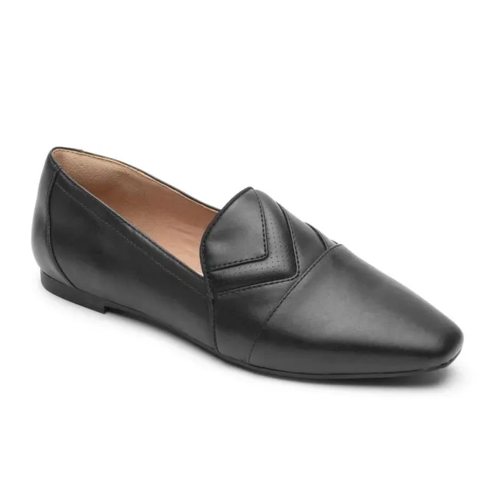 Rockport Loafers Women Total Motion Laylani Chevron SlipOn Loafer Black Lthr