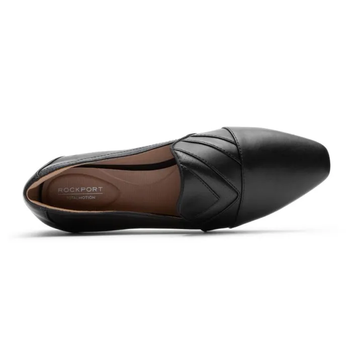 Rockport Loafers Women Total Motion Laylani Chevron SlipOn Loafer Black Lthr