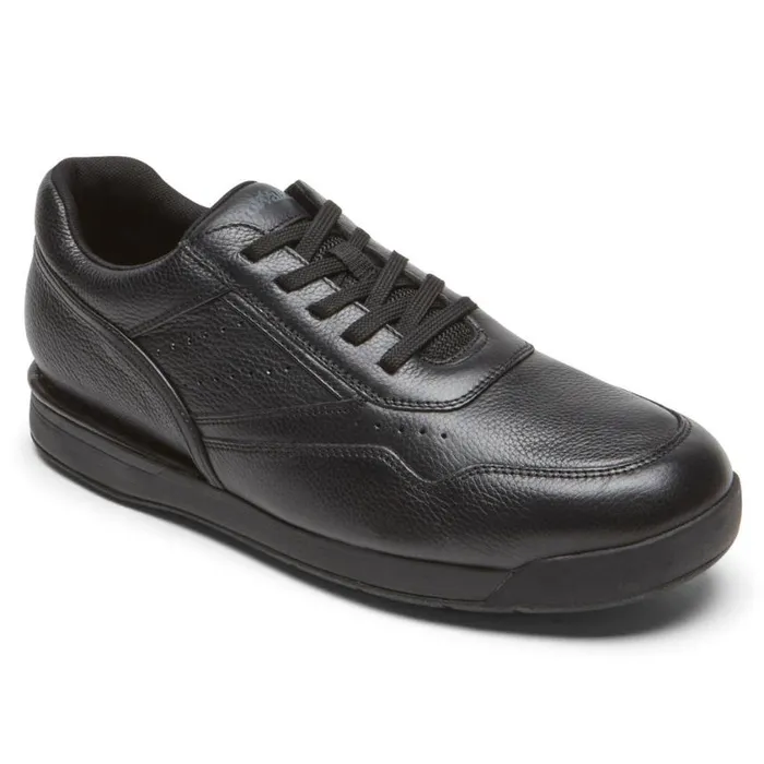 Rockport Sneakers Men ProWalker 7100 Plus LaceUp Active Shoe Triple Black Lea