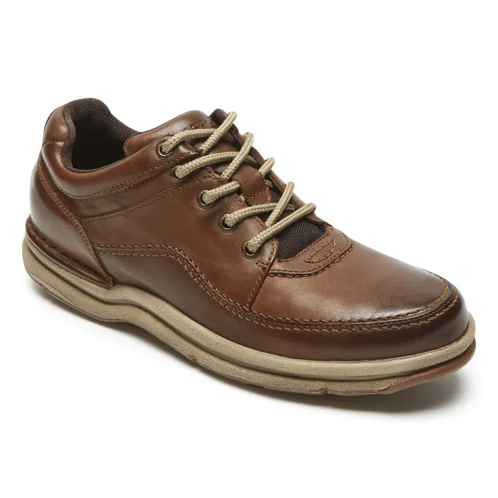 Rockport Sneakers Men World Tour Classic Lace Up Brown Leather