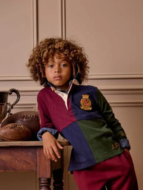 Rugby Shirts Boys Joules Multi Grandad Collar Rugby Shirt