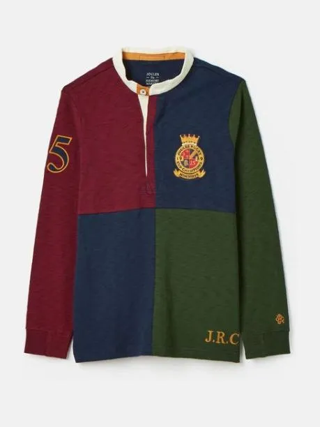 Rugby Shirts Boys Joules Multi Grandad Collar Rugby Shirt