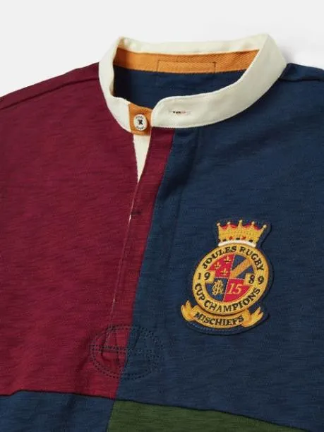 Rugby Shirts Boys Joules Multi Grandad Collar Rugby Shirt
