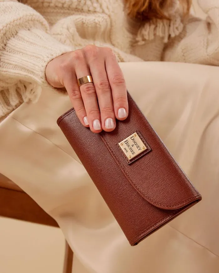 Saffiano Continental Clutch Marine Women Dooney and Bourke Wallets Saffiano Continental Clutch Marine Women Dooney and Bourke Wallets