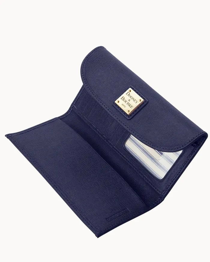 Saffiano Continental Clutch Marine Women Dooney and Bourke Wallets Saffiano Continental Clutch Marine Women Dooney and Bourke Wallets
