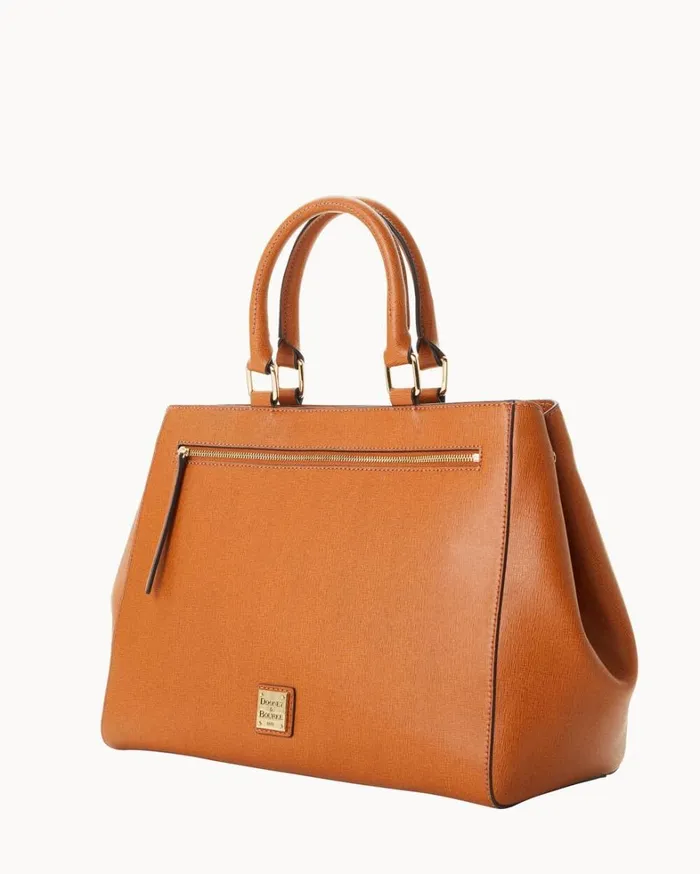 Saffiano Zip Satchel Natural Women Dooney and Bourke Satchels Saffiano Zip Satchel Natural Women Dooney and Bourke Satchels