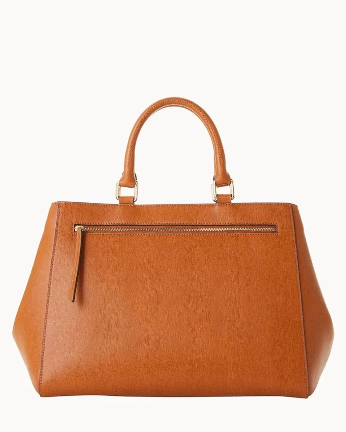 Saffiano Zip Satchel Natural Women Dooney and Bourke Satchels Saffiano Zip Satchel Natural Women Dooney and Bourke Satchels