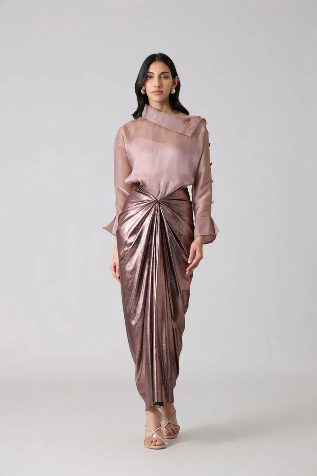 Scarlet Sage CoOrd Sets Antonia Set 8211 Metallic Rose 8211 Women